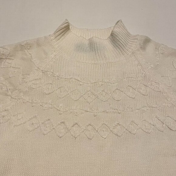 Vintage Karen Scott Cable Knit Sweater Womens Large Made in Hong Kong - Picture 5 of 16